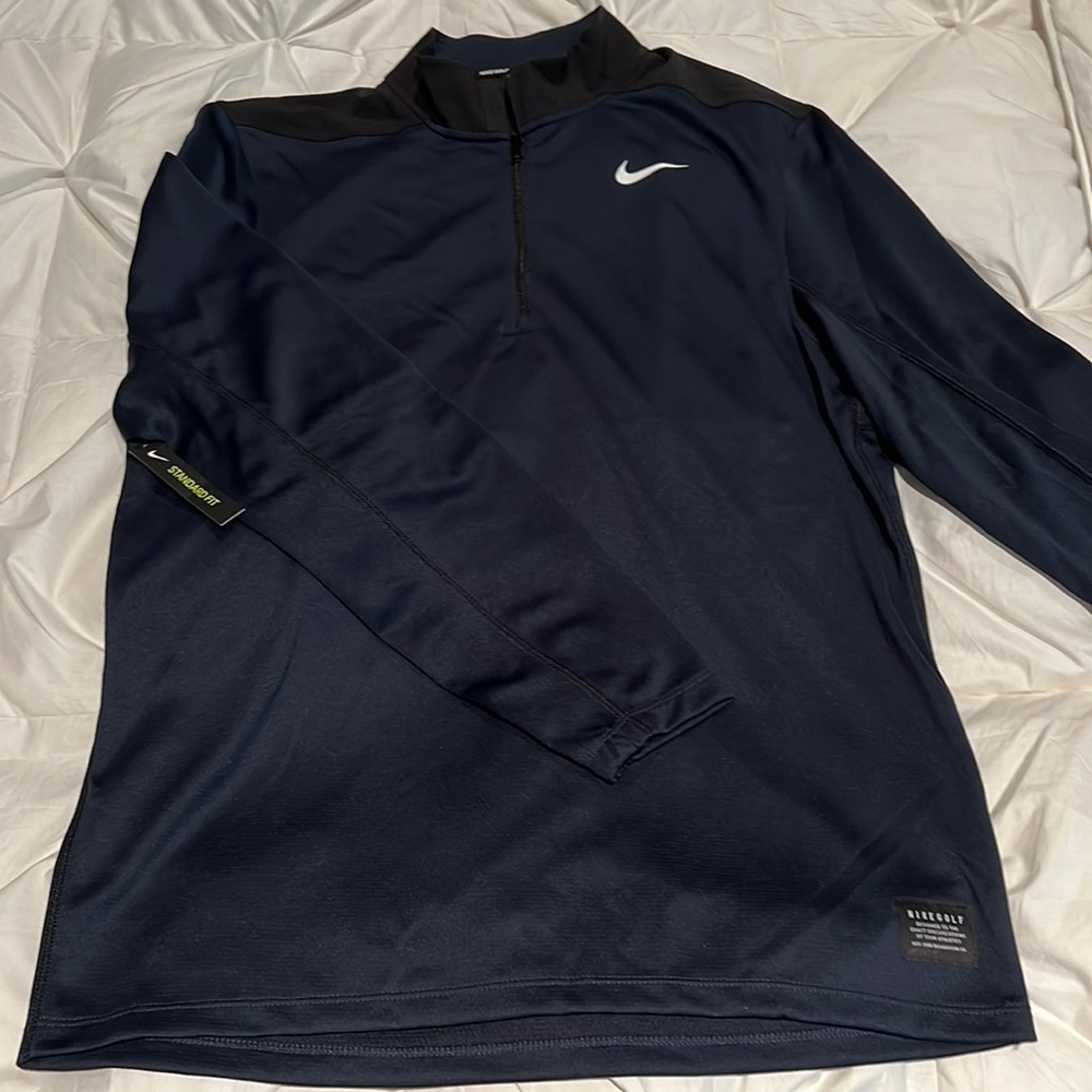 Nike golf 1/4 zip pullover men’s size medium navy blue/black new with tags.